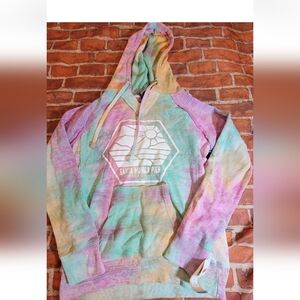 NWT MV Sport Santa Monica Pier Hoodie Small Pastel Tie Dye Pullover Sweatshirt
